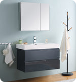 Fresca Livello 24 in. Teak Modern Bathroom Vanity with Medicine Cabinet