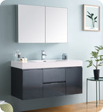 Fresca FVN8348GG Valencia 48" Dark Slate Gray Wall Hung Modern Bathroom Vanity