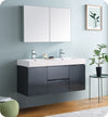 Fresca FVN8348GG-D Valencia 48" Gray Wall Hung Double Sink Bathroom Vanity