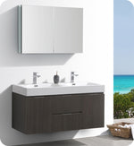 Fresca FVN8348GO-D Valencia 48" Gray Oak Wall Hung Double Sink Bathroom Vanity