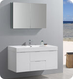 Fresca FVN8348WH Valencia 48" Glossy White Wall Hung Modern Bathroom Vanity