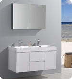 Fresca FVN8348WH-D Valencia 48" White Wall Hung Double Sink Bathroom Vanity