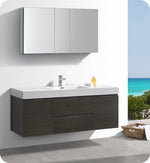 Fresca FVN8360GO Valencia 60" Gray Oak Wall Hung Modern Bathroom Vanity