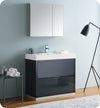 Fresca Valencia 36`` Glossy White Free Standing Modern Bathroom Vanity With Medicine Cabinet