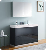 Fresca FVN8448GG-D Valencia 48"Gray Free Standing Double Sink Bathroom Vanity
