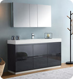Fresca FVN8460GG Valencia 60" Slate Gray Free Standing Modern Bathroom Vanity