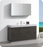 Fresca FVN8460GO Valencia 60" Gray Oak Free Standing Modern Bathroom Vanity