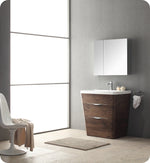 Fresca Milano 32`` White Oak Modern Bathroom Vanity With Medicine Cabinet