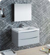 Fresca Tuscany 32`` Glossy White Wall Hung Modern Bathroom Vanity With Medicine Cabinet