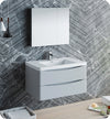 Fresca Tuscany 36`` Glossy White Wall Hung Modern Bathroom Vanity With Medicine Cabinet