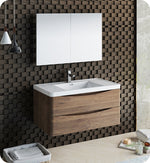 Fresca Tuscany 40`` Glossy White Wall Hung Modern Bathroom Vanity With Medicine Cabinet