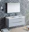Fresca FVN9048GRG-D Tuscany 48"Glossy Gray Wall Hung Double Sink Bathroom Vanity