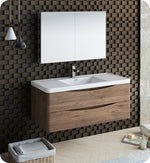 Fresca FVN9048RW Tuscany 48" Rosewood Wall Hung Modern Bathroom Vanity