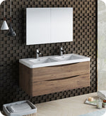 Fresca FVN9048RW-D Tuscany 48" Rosewood Wall Hung Double Sink Bathroom Vanity