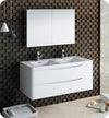 Fresca FVN9048WH-D Tuscany 48"Glossy White Wall Hung Double Sink Bathroom Vanity