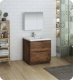 Fresca Tuscany 32`` Glossy White Free Standing Modern Bathroom Vanity With Medicine Cabinet