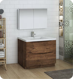 Fresca Tuscany 40`` Glossy White Free Standing Modern Bathroom Vanity With Medicine Cabinet