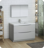 Fresca FVN9148GRG Tuscany 48" Glossy Gray Free Standing Modern Bathroom Vanity