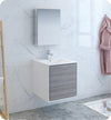 Fresca Catania 24`` Glossy White Wall Hung Modern Bathroom Vanity With Medicine Cabinet