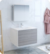 Fresca Catania 36`` Glossy White Wall Hung Modern Bathroom Vanity With Medicine Cabinet