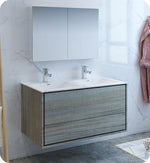 Fresca FVN9248OG-D Catania 48" Ocean Gray Wall Hung Double Sink Bathroom Vanity