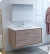 Fresca FVN9248RNW Catania 48" Natural Wood Wall Hung Modern Bathroom Vanity