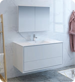 Fresca FVN9248WH Catania 48" Glossy White Wall Hung Modern Bathroom Vanity