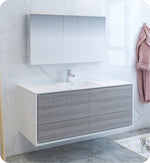Fresca FVN9260HA-S Catania 60" Ash Gray Wall Hung Single Sink Bathroom Vanity