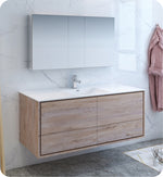 Fresca FVN9260RNW-S Catania 60"Rustic Wood Wall Hung Single Sink Bathroom Vanity