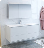 Fresca FVN9260WH-S Catania 60"Glossy White Wall Hung Single Sink Bathroom Vanity