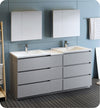 Fresca Lazzaro 72`` Rosewood Free Standing Double Sink Modern Bathroom Vanity With Medicine Cabinet