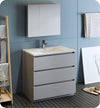 Fresca Lazzaro 36`` Rosewood Free Standing Modern Bathroom Vanity With Medicine Cabinet