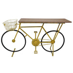 Sagebrook Home Bicycle Console Table,Yellow