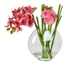 Vickerman FX190502 9.8" Artificial Pink Butterfly Orchid In Glass Pot