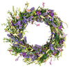 Vickerman FY194024 24" Artificial Purple Lilac Wild Flower Wreath