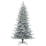 7.5' Frosted Eastern Fraser Fir Artificial Christmas Tree Colored Dura-Lit LED