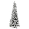 Vickerman 7' x 35" Flocked Ames Pine Pencil Artificial Christmas Tree Unlit