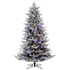 6.5' x 49" Flocked Aspen Fir Artificial Christmas Tree Multi-colored LED
