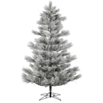 7.5' x 52" Flocked Alder Long Needle Pine Artificial Christmas Tree Unlit