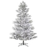 12'x74" Flocked Alder Long Needle Pine Artificial Xmas Tree Frosted White C7 LED
