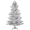 9'x58" Flocked Alder Long Needle Pine Artificial Xmas Tree Frosted White C7 LED