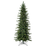 7.5' x 38" Moutauk Pine Artificial Christmas Pencil Tree with Warm White LED