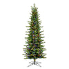 5.5' x 32" Moutauk Pine Artificial Christmas Pencil Tree Multi-colored LED