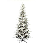 Vickerman 4.5' x 34" Flocked Stratton Pine Artificial Christmas Tree Unlit