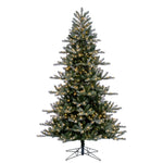 6.5'x52" Frosted Danbury Spruce Artificial Pre-Lit Xmas Tree Warm White Lights.