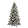 9' x 64" Flocked Bavarian Pine Artificial Pre-Lit Christmas Tree Colored Lights