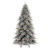 7.5' x 59" Flocked Bavarian Pine Artificial Pre-Lit Xmas Tree Colored Lights.