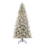 9' x 51" Flocked Jackson Pine Artificial Pre-Lit Xmas Tree Warm White Lights.