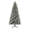 7.5' x 46" Flocked Jackson Pine Artificial Pre-Lit Xmas Tree Colored Lights.