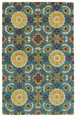 Kaleen Rugs Global Inspiration Collection GLB06-78 Turquoise Area Rug